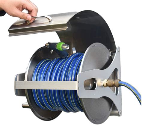 steel hose reel box|metal wall mounted hose reels.